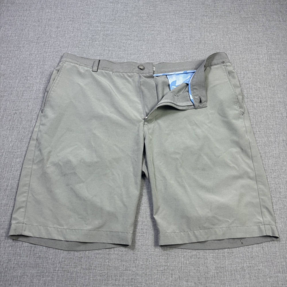 Peter Millar Crown Sport Shackleford Performance Hybrid Chino Shorts Men 38 Gray